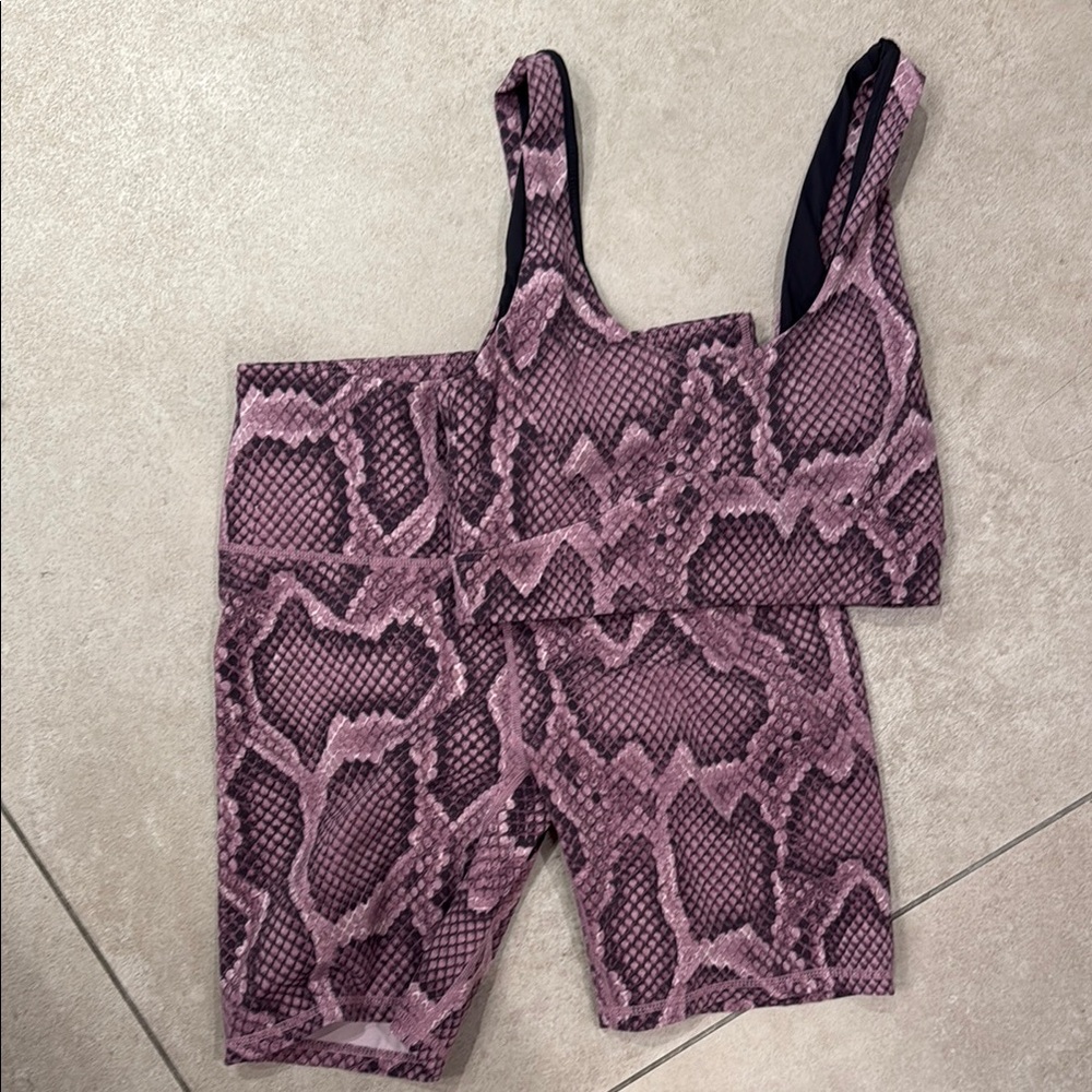 Varley Snake Print Bike Shorts